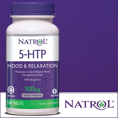 Natrol 5-HTP纯天然抗焦虑舒缓安神营养片100mg 150片